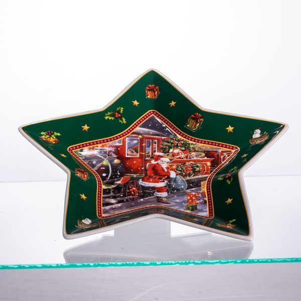 Сервірувальне новорічне блюдо для закусок Santa 25,5 (см) з порцеляни HP-SDHK-20 HP-SDHK-20 фото