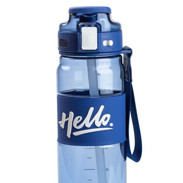 Пляшка для води 860 мл тритан з ремінцем і ручкою Синя HP17303BL HP17303BL фото