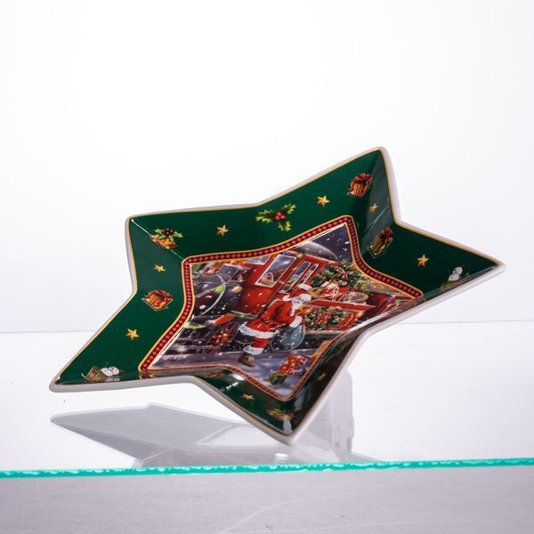Сервірувальне новорічне блюдо для закусок Santa 25,5 (см) з порцеляни HP-SDHK-20 HP-SDHK-20 фото