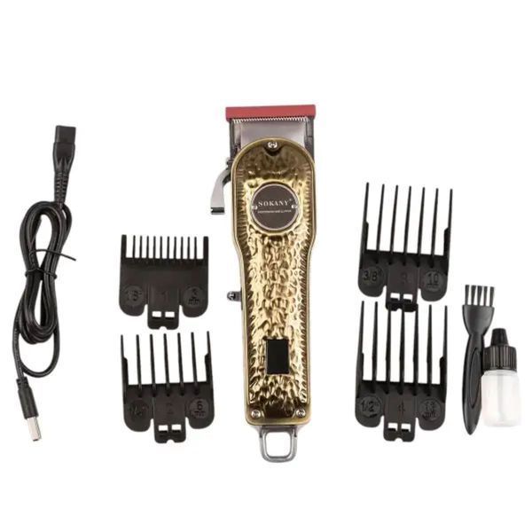Машинка для стрижки Sokany аккумуляторная с 4 насадками и USB золото SK-LF-9976 SKLF9976GL фото
