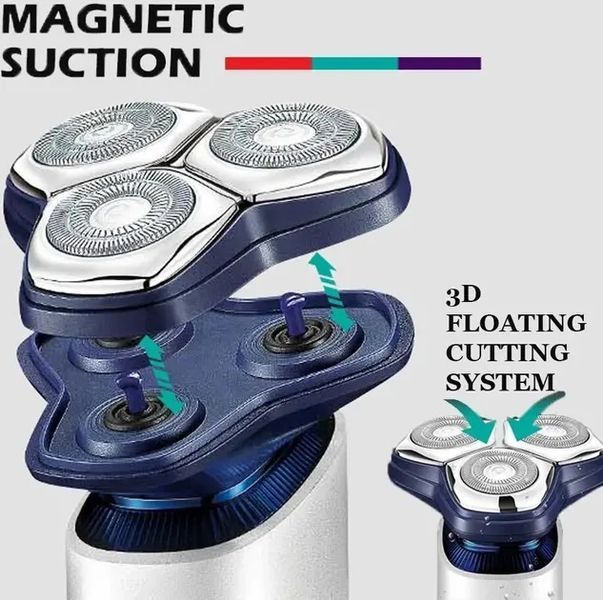 Электробритва VGR V-328 - роторная, водонепроницаемая, LED-дисплей, беспроводная 2055388 фото
