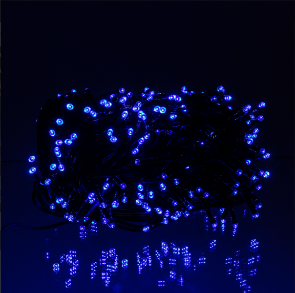 Гірлянда Нитка вулична 1000 LED 100 м на сонячній батареї чорна, синій SB1000L100MBBL фото