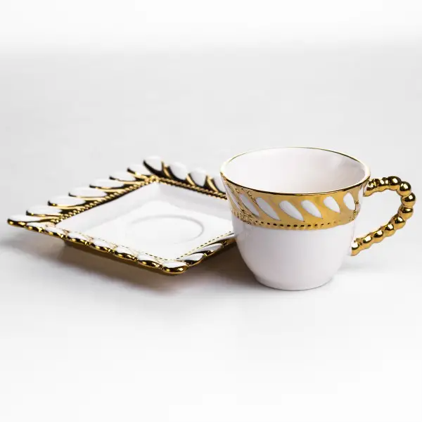 Набір чашок з блюдцями Tiffany 250 мл 6 шт TS Kitchen SX61 фото