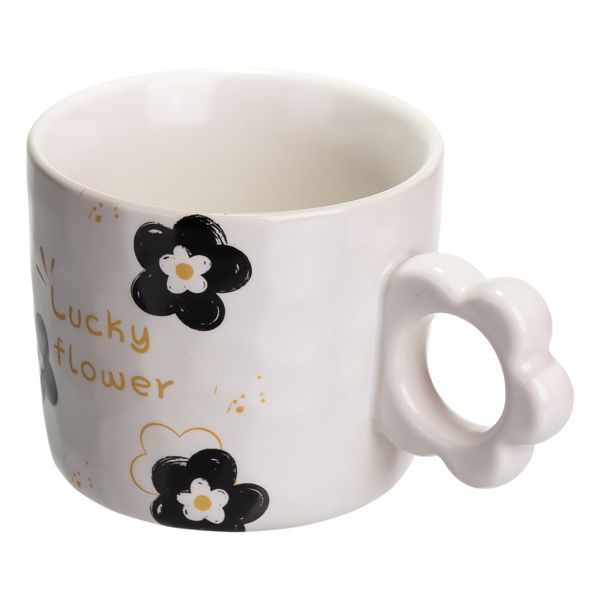 Чашка для чая и кофе фарфоровая Lucky Flower 250 мл красивая оригинальная на подарок Белая Yiwu Білий FM-14D фото