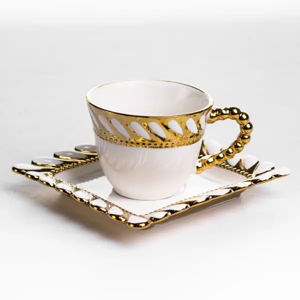 Набір чашок з блюдцями Tiffany 250 мл 6 шт TS Kitchen SX61 фото