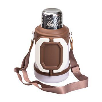 Термос Vacuum Cup 1.5 литра с ремешком и складной ручкой коричневый HP-14-21V HP-14-21V фото