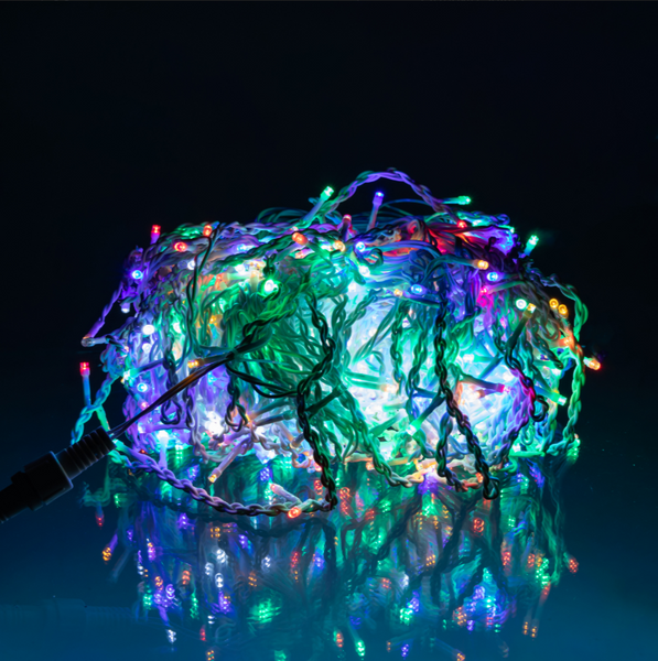 Гирлянда Бахрома уличная 600 LED 36 м от сети белая нить, мультиколор 36MWML фото