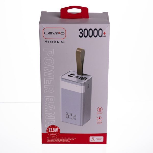 Повербанк 30000 mAh с быстрой зарядкой и фонариком 22.5Вт powerbank зарядка для телефона гаджетов Белый HP-N50 HP-N50 фото