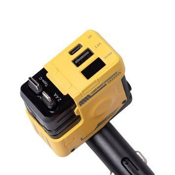 Автомобільний зарядний пристрій MECHA з висувними кабелями та портами USB/Type-C Жовтий HP-A1Y HP-A1Y фото