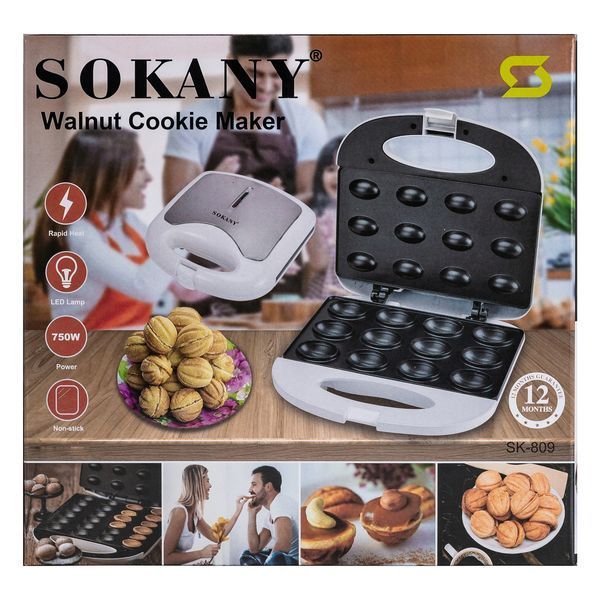 Горішниця Sokany SK-809 на 12 горішків з антипригарним покриттям 750 Вт SK-809 фото