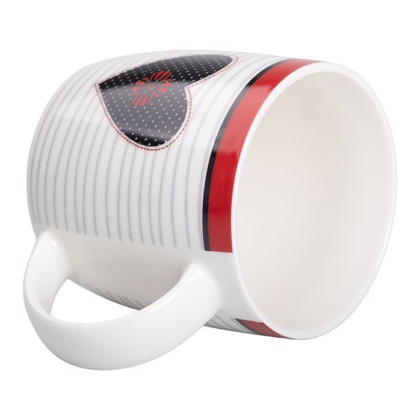 Чашка порцелянова 400 (мл) для чаю та кави з серцем Lugi RX-N240147WB RX-N240147WB фото