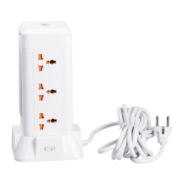 Мережевий фільтр подовжувач 4.8 м з лампою на 9 універсальних розеток з 2 USB, 1 Type-C, бездротова зарядка HP-5-7MF HP-5-7MF фото