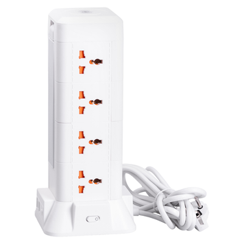 Мережевий фільтр подовжувач 2.8 м з лампою на 12 універсальних розеток з 2 USB, 1 Type-C, бездротова зарядка HP-5-9MF HP-5-9MF фото