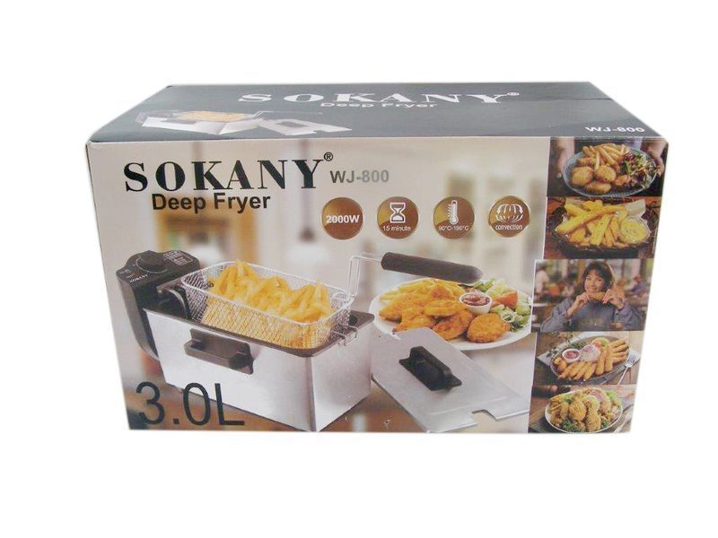 Фритюрниця професійна Sokany WJ800 на 3.5 літра, 2000 Вт, 2000 Вт WJ800 фото