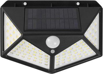 Вуличний ліхтар настінний 100 LED з датчиком руху та сонячною панеллю для фасадів воріт двору HP-L-7 HP-L-7 фото