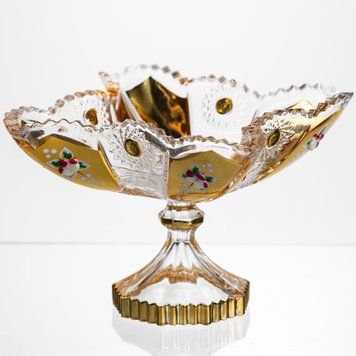 Конфетница стеклянная Yiwu Crystal 12 см квадратная на ножке (HP-34-139) HP-34-139 фото