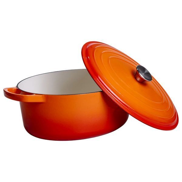 Гусятница чугунная эмалированная 6 л, оранжевый Yiwu HP-FLG-17 ORANGE HP-FLG-17 ORANGE фото