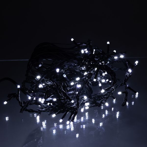 Новогодняя гирлянда уличная Бахрома 6 м 105 LED черный провод Белый 6МBW фото