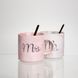 Набор парных фарфоровых чашек Mr&Mis 2 (шт) по 400 (мл) чашки на подарок с ложкой Yiwu Разные цвета FM-28 фото 3